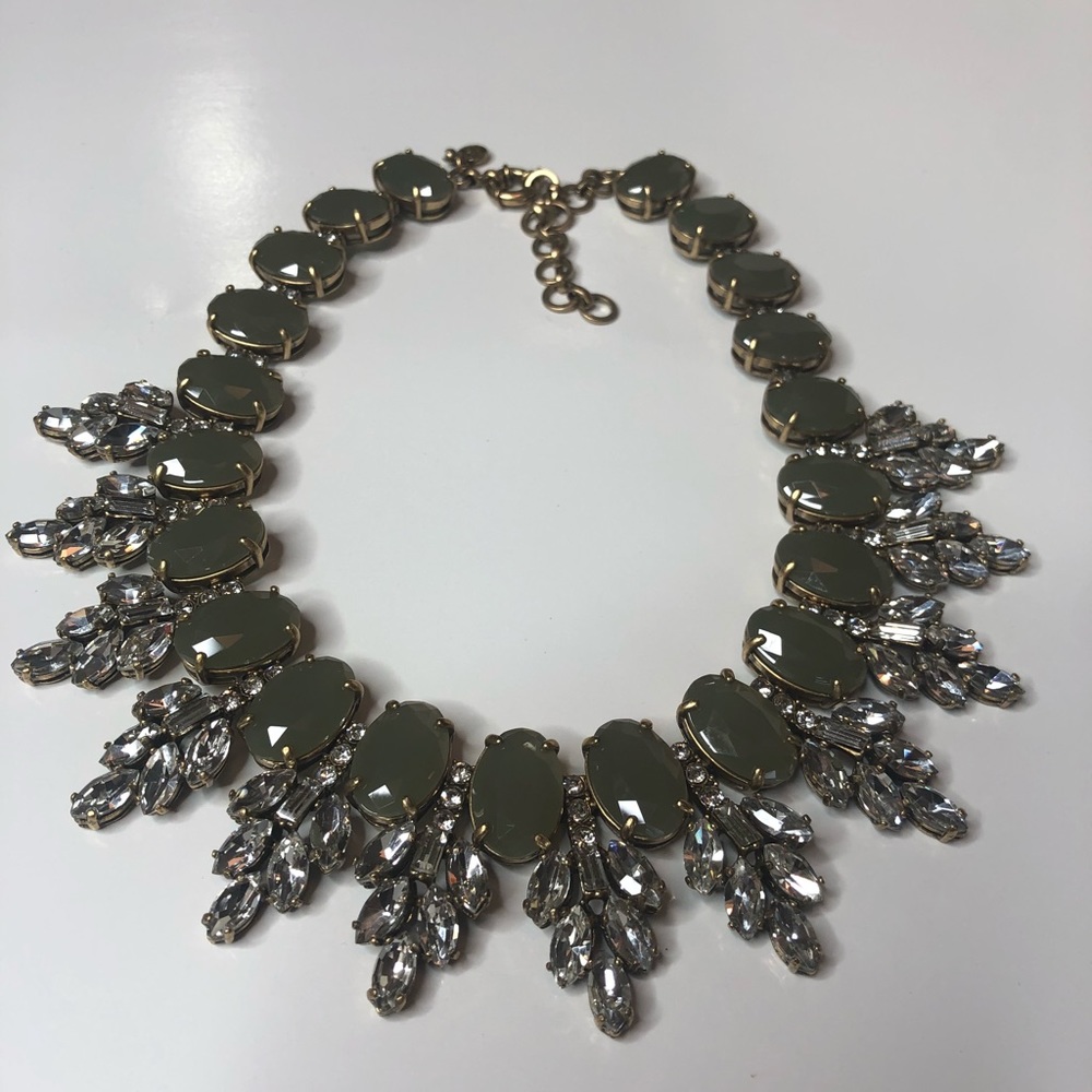 Beautiful green and crystal necklace. Jcrew